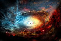Minh họa một hố đen đang phát sáng mạnh. Ảnh: Universe Today.
