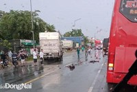Hiện trường vụ tai nạn giao thông. (Nguồn: Báo Đồng Nai).
