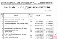 IDI công bố kết quả hoạt động kinh doanh hợp nhất năm 2016