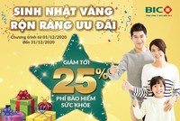 BIC: Giảm tới 25% phí bảo hiểm sức khỏe