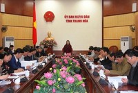 Bà Lê Thị Thìn, Phó chủ tịch UBND tinh Thanh Hóa chỉ đạo hội nghị