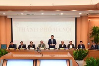 Chủ tịch UBND TP. Hà Nội Nguyễn Đức Chung phát biểu tại điểm cầu Hà Nội