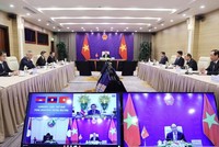 Quang cảnh Hội đàm trực tuyến từ điểm cầu Việt Nam