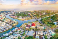 Một góc thị xã Long Mỹ, tỉnh Hậu Giang. Ảnh: Báo Hậu Giang