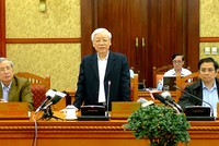Tổng Bí thư Nguyễn Phú Trọng phát biểu tại phiên họp. Ảnh: TTXVN