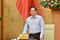 Thủ tướng Phạm Minh Chính chủ trì Hội nghị trực tuyến của Thường trực Chính phủ với 27 tỉnh, thành phố khu vực phía Nam từ Phú Yên đến Cà Mau về công tác phòng chống dịch bệnh ngày 15/7 (Ảnh: VGP)