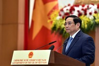 Thủ tướng Chính phủ Phạm Minh Chính phát biểu tại lễ kỷ niệm 76 năm Quốc khánh nước Cộng hòa xã hội chủ nghĩa Việt Nam - Ảnh: VGP/Nhật Bắc