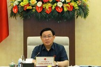 Chủ tịch Quốc hội Vương Đình Huệ phát biểu tại phiên họp.