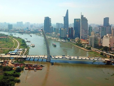 Toàn cảnh cầu dây văng nối TP. HCM và TP. Thủ Đức trước ngày khánh thành