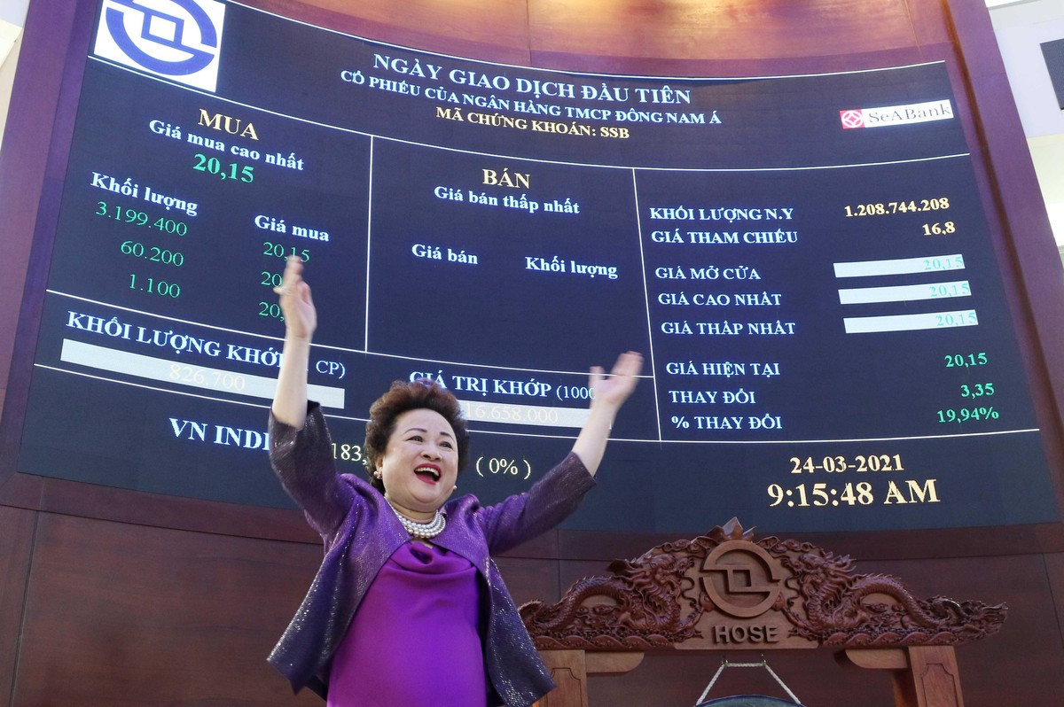 Madam Nga bày tỏ cảm xúc đặc biệt trong màu tím ngày chào sàn cổ phiếu của SeABank ảnh 3