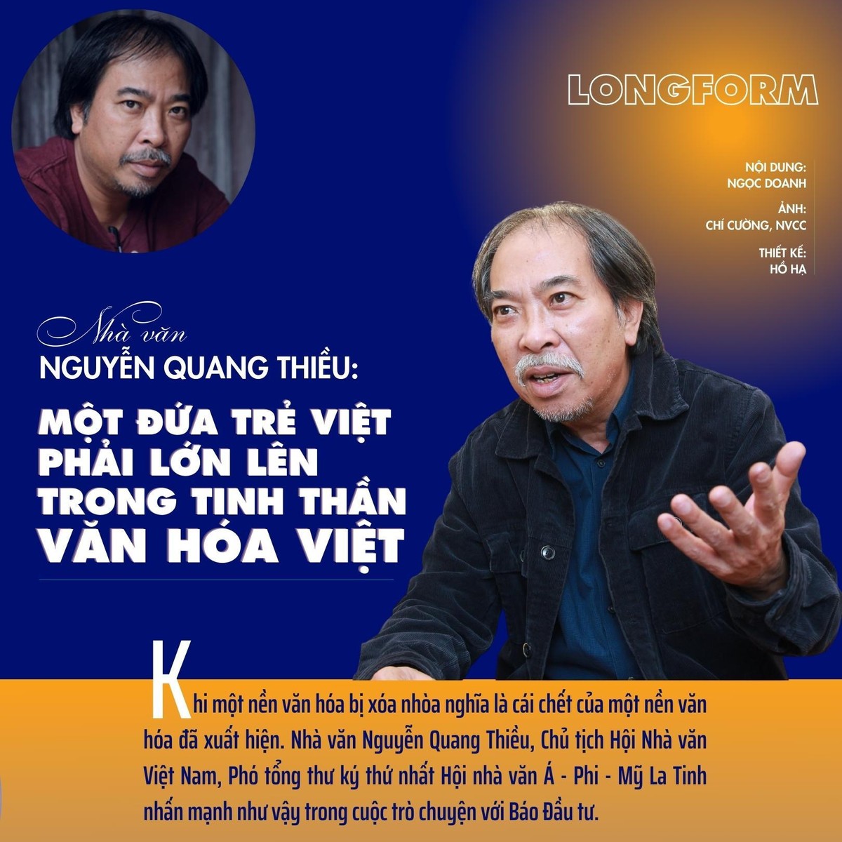 Nhà văn Nguyễn Quang Thiều: Một đứa trẻ Việt phải lớn lên trong tinh thần văn hóa Việt ảnh 1