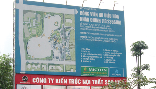 Hà Nội yêu cầu xử lý xây dựng trái phép tại Dự án Công viên hồ điều hòa Nhân Chính