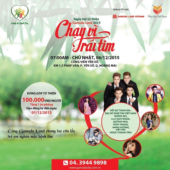 Gamuda Land Việt Nam tổ chức “Chạy vì trái tim 2015” tại Công viên Yên Sở ảnh 1