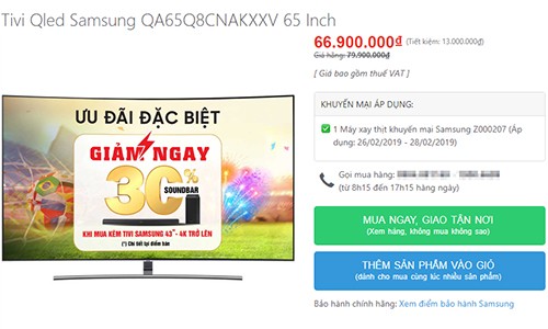 TV màn hình lớn giảm giá cả chục triệu đồng ảnh 1