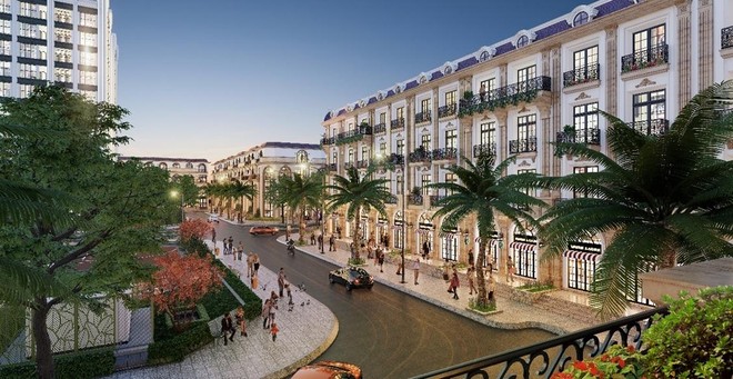 Shophouse D’. Metropole Hà Tĩnh gây ấn tượng với các bức tường dày 40 cm.