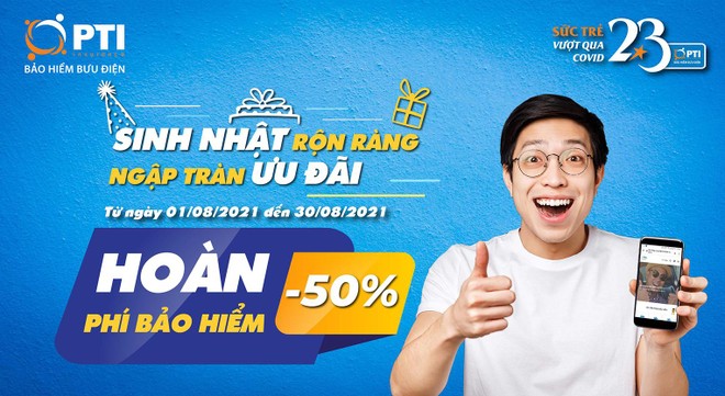 PTI ưu đãi hoàn phí tới 50%