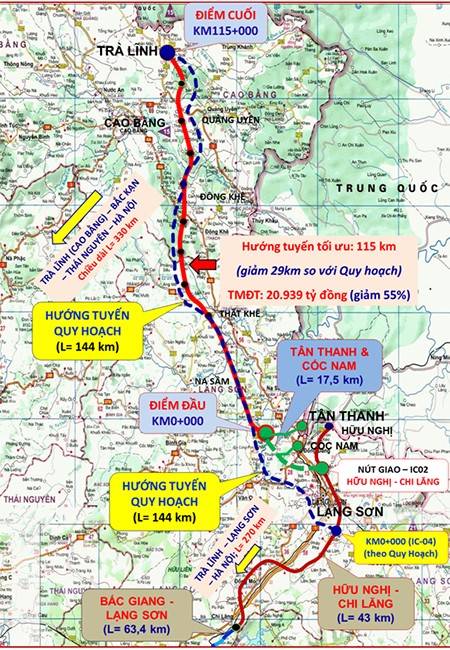 Cao tốc Lạng Sơn - Cao Bằng dài 115 km được trình Chính phủ ảnh 1