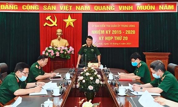 Đại tướng Lương Cường chủ trì kỳ họp lần thứ 20, Ủy ban Kiểm tra Quân ủy Trung ương nhiệm kỳ 2015-2020. (Nguồn: baochinhphu.vn).