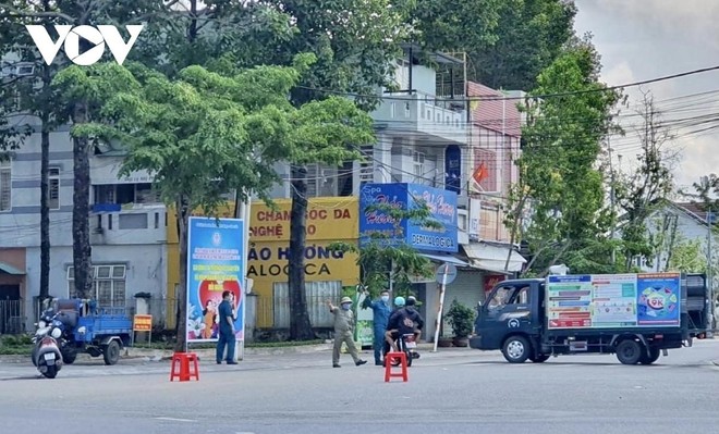 Đường Nguyễn Hữu Thọ, TP Bà Rịa nơi anh H. sinh sống bị phong toả một phần.