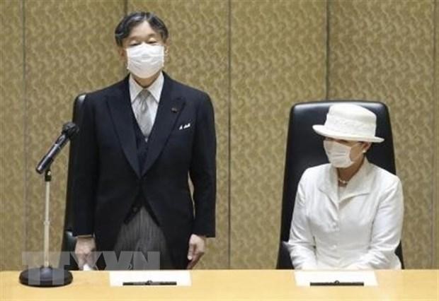 Nhật hoàng Naruhito (trái) và Hoàng hậu Masako dự một sự kiện ở thủ đô Tokyo. (Ảnh: Kyodo/TTXVN)