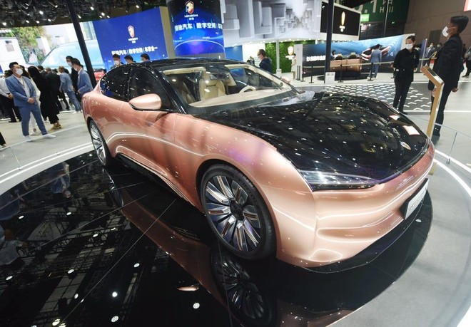 Lần đầu ra mắt mẫu xe mới của Evergrande tại triển lãm ô tô tháng 4. 