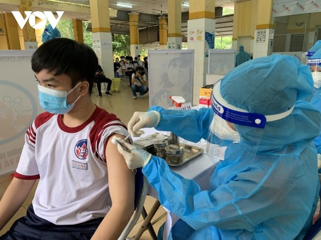 Học sinh tại huyện Củ Chi đã được tiêm vaccine COVID-19 mũi 1. (Ảnh: Kim Dung).