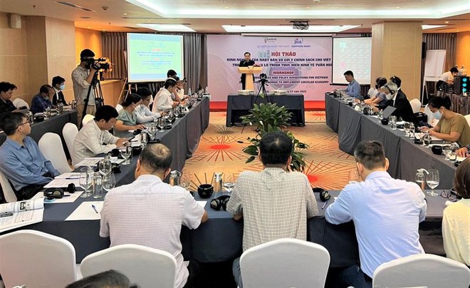 Hội thảo “Kinh nghiệm và đề xuất chính sách của Nhật Bản cho công tác xây dựng lộ trình thực hiện kinh tế tuần hoàn tại Việt Nam”.