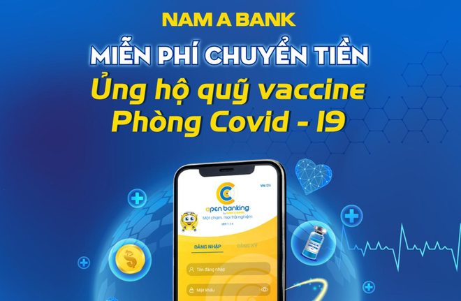 Nam A Bank miễn phí chuyển tiền ủng hộ quỹ vắc xin phòng, chống Covid-19