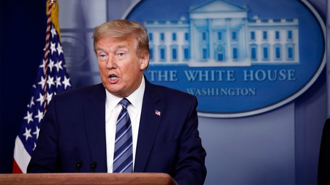 Tổng thống Mỹ Donald Trump tại cuộc họp báo ở Nhà trắng ngày 21/4. Ảnh: AP.