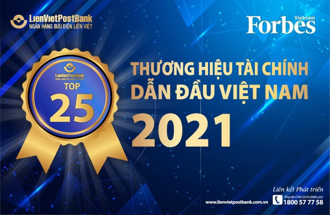 LienVietPostBank lọt Top 25 Thương hiệu Tài chính dẫn đầu năm 2021