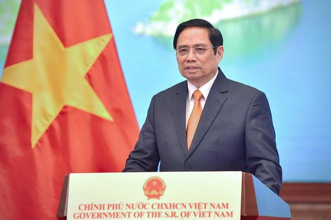 Thủ tướng khẳng định, Việt Nam sẵn sàng cùng các nước xây dựng khung pháp lý phù hợp, giúp kinh tế số phát triển mạnh mẽ. (Ảnh: Nhật Bắc)
