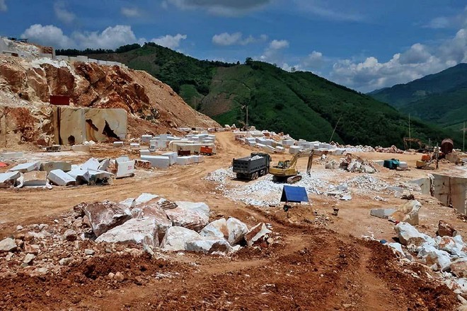 Khu vực khai thác đá trắng trái phép ở núi Phá Chủng (xã Châu Lộc, huyện Quỳ Hợp) đã bị Công an tỉnh Nghệ An bắt quả tang vào tháng 7/2021.