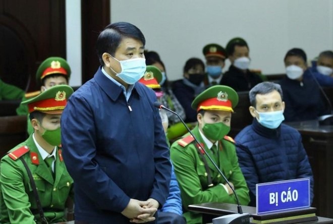 Ông Nguyễn Đức Chung tại phiên tòa vụ "Vi phạm quy định đấu thầu gây hậu quả nghiêm trọng"