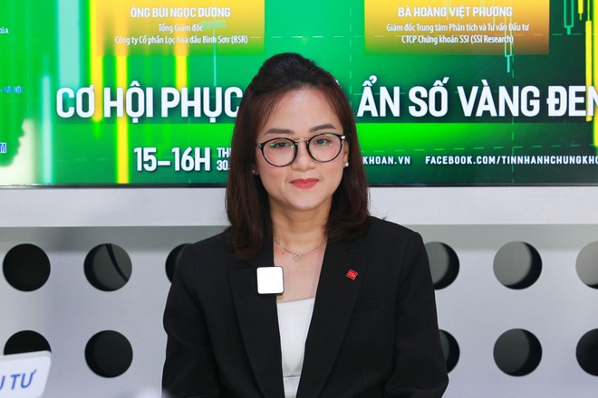 Bà Hoàng Việt Phương, Giám đốc Trung tâm Phân tích và tư vấn đầu tư CTCP Chứng khoán SSI.
