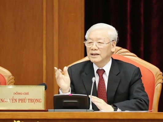 Tổng Bí thư, Chủ tịch nước Nguyễn Phú Trọng chủ trì và phát biểu khai mạc Hội nghị. (Ảnh: Trí Dũng)