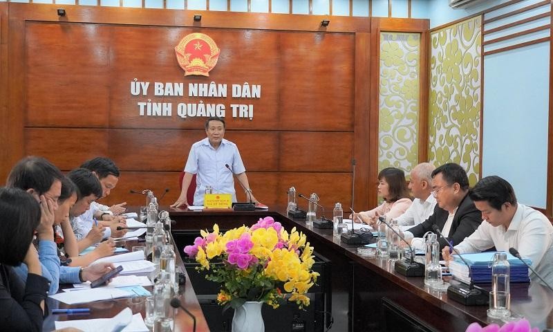 Phó Chủ tịch UBND tỉnh Quảng Trị Hà Sỹ Đồng chủ trì buổi làm việc.