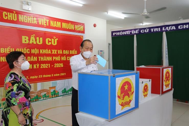 Nhiều địa phương trên cả nước có tỷ lệ cử tri đi bầu rất cao.