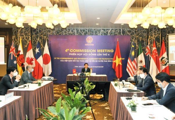 Bộ trưởng Bộ Công Thương Nguyễn Hồng Diên cùng đại diện các Bộ, ngành của Việt Nam dự Phiên họp Hội đồng Hiệp định CPTPP lần thứ 4