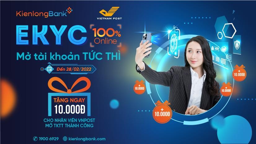EKYC 100% online - Mở tài khoản tức thì tại Kienlongbank