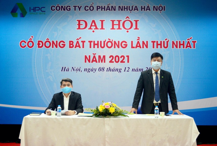 Ông Bùi Minh Hải – Chủ tịch HĐQT CTCP Nhựa Hà Nội phát biểu tại Đại hội.