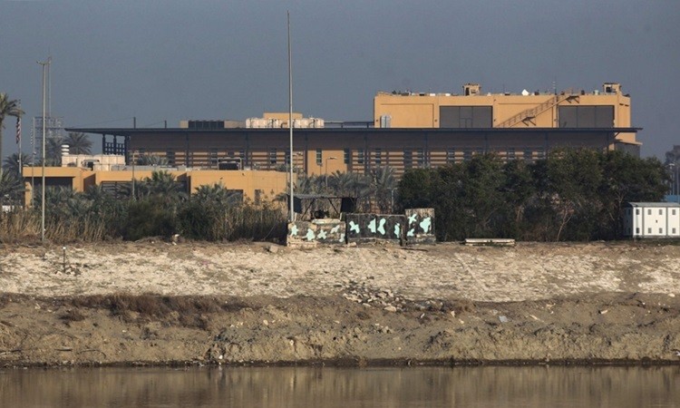 Đại sứ quán Mỹ tại Baghdad, Iraq. Ảnh: AFP.