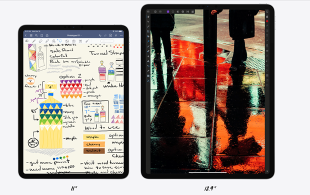 iPad Pro 2020 được trang bị màn hình 11 inch và 12.9 inch. (Ảnh: Apple).
