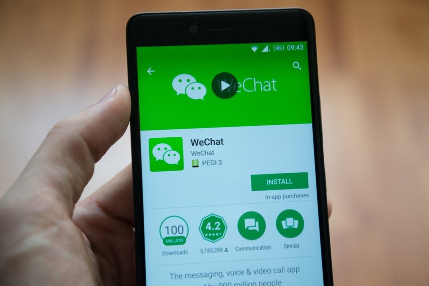 Ứng dụng Wechat trên Google Play của điện thoại Android.