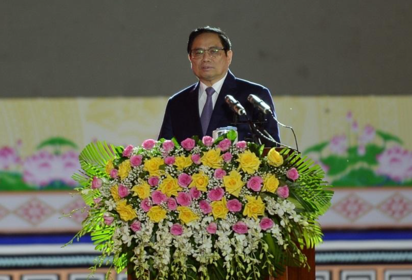 Thủ tướng Chính phủ Phạm Minh Chính phát biểu tại lễ kỷ niệm 90 năm thành lập tỉnh Gia Lai