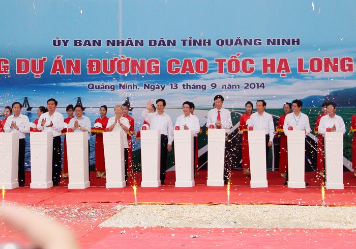 Thủ tướng Chính phủ Nguyễn Tấn Dũng phát lệnh khởi công Dự án Xây dựng đường nối TP. Hạ Long với cao tốc Hà Nội - Hải Phòng
