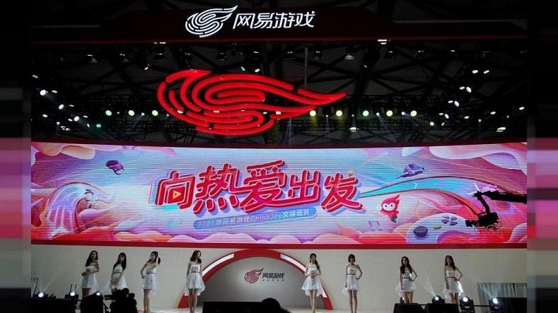 Logo của Netease tại Triển lãm giải trí kỹ thuật số ChinaJoy được tổ chức ở thành phố Thượng Hải, Trung Quốc vào ngày 30/6/2021. Ảnh: Reuters