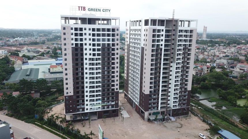 2 tòa nhà thuộc dự án chung cư Green City Bắc Giang đang gấp rút hoàn thiện đưa vào bàn giao